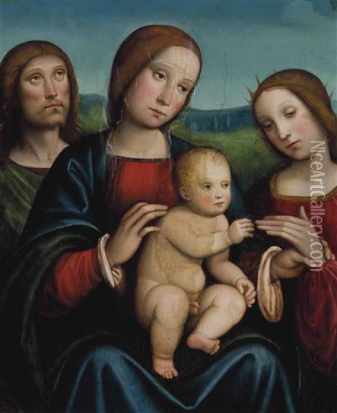 The Mystic Marriage Of Saint Catherine Of Alexandria Oil Painting - Francesco Francia