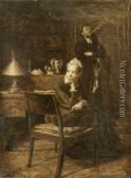 Jeune Femme Pensive Dans Un Interieur Oil Painting - Peder Vilhelm Ilsted