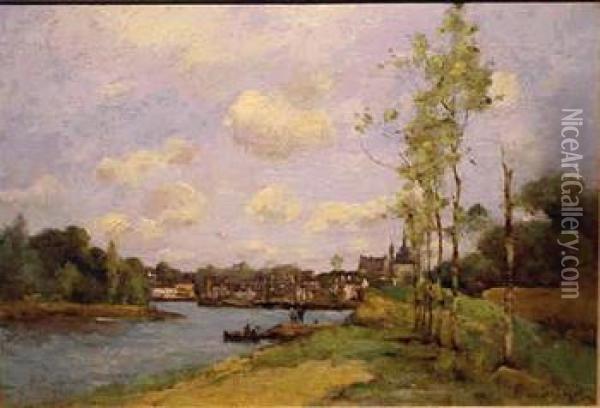 River Landscape Oil Painting - Paul Trouillebert