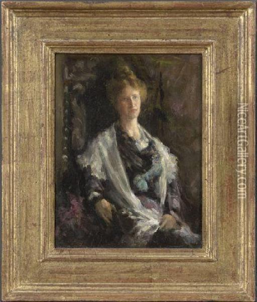 Portrait Of A Doctor's Wife Oil Painting - Albert Jean Adolphe