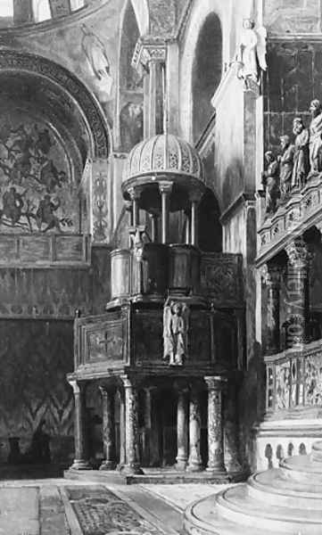 Pulpit in Saint Mark's, Venice Oil Painting - George Henry Yewell