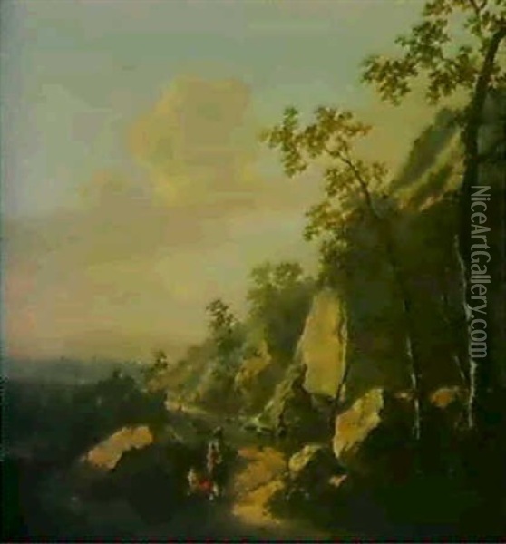Promeneurs Sur Un Chemin De Montagne Oil Painting - Jacob De Heusch