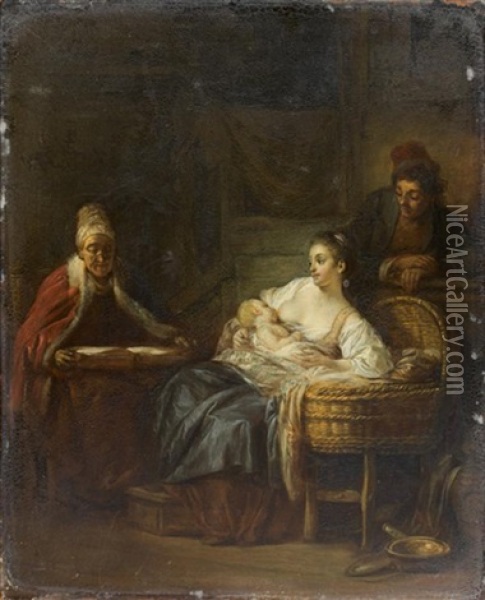L'heureuse Maternite Oil Painting - Jean-Baptiste Leprince