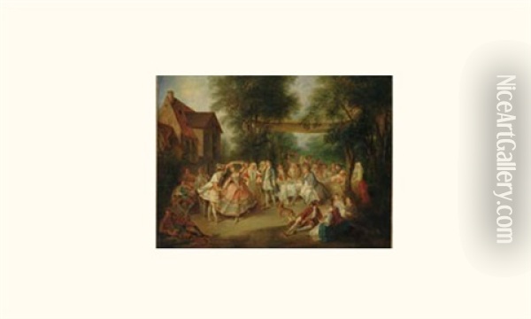 Le Banquet Villageois Oil Painting - Nicolas Lancret