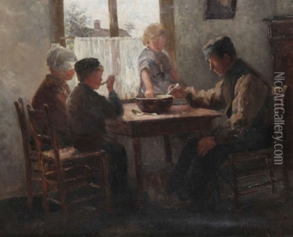 Interieur Avec Famille De Paysans Oil Painting - Aletta Jacoba Josephine Thol Ruysch