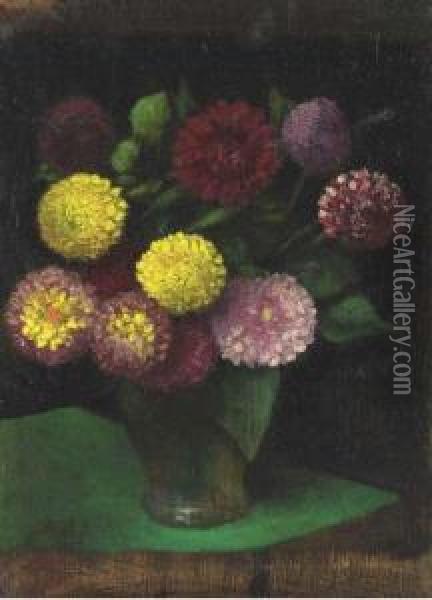 Carnations Oil Painting - Arthur Segal