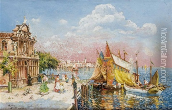Vista De Venecia Oil Painting - Andres Cuervo Herrero