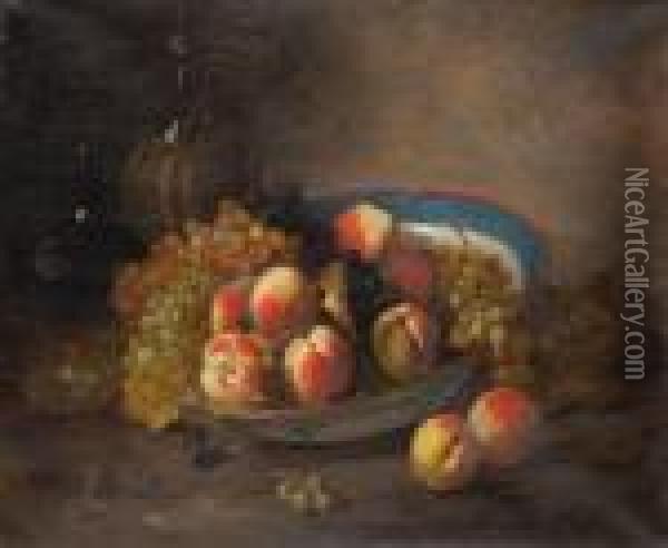 Nature Morte Aux Fruits Oil Painting - Alphonse de Neuville