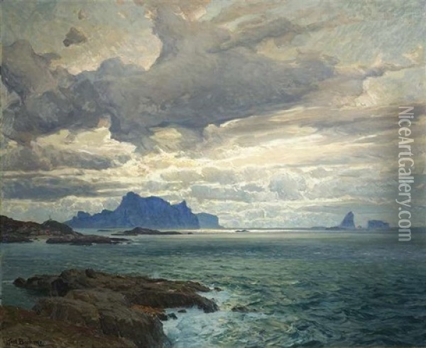 Sommernacht In Den Lofoten Oil Painting - Karl Theodor Boehme