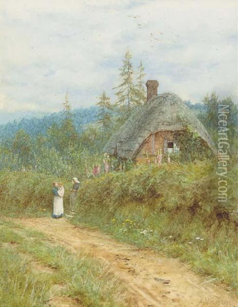 Cottage At Redlynch, Wiltshire Oil Painting - Helen Mary Elizabeth Allingham