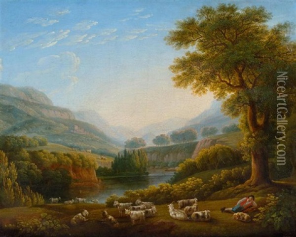 Blick Auf Basorano Im Tal Von Roveto Ii Oil Painting - Jacob Philipp Hackert