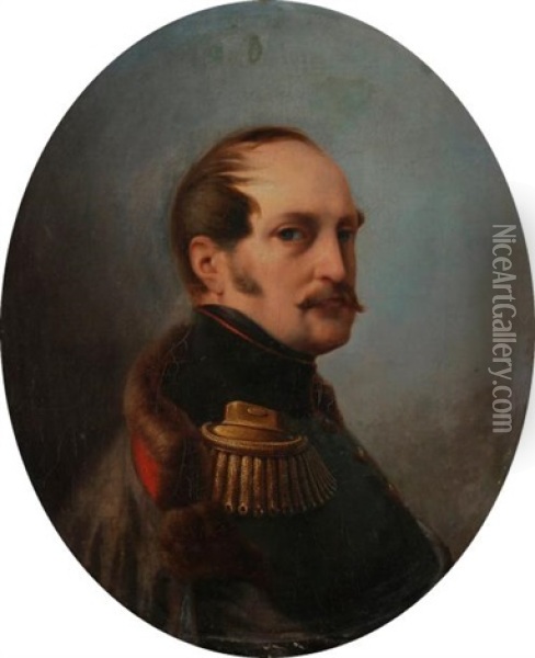 Portrait De Trois-quarts De Nicolas I Oil Painting - Timofey Andreyevich Neff