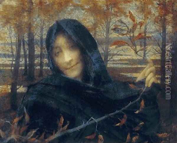 Autumn Ii Oil Painting - Lucien Levy-Dhurmer