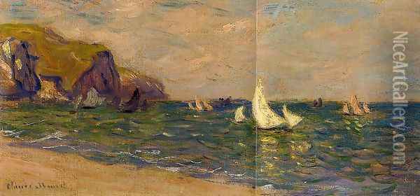 Sailboats At Sea Pourville Oil Painting - Claude Oscar Monet
