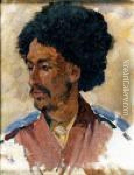Portrait D'homme Russe Oil Painting - Franz Roubaud