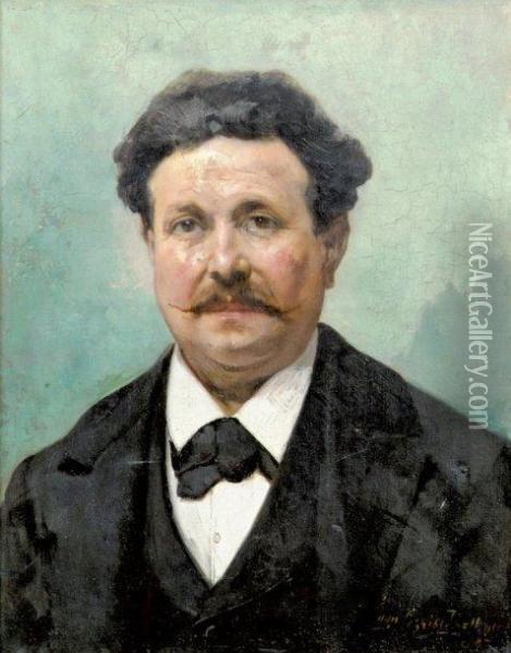 Portrait D'homme Oil Painting - Pierre Carrier-Belleuse