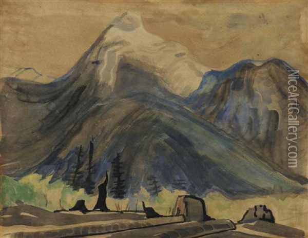 Mountain Peak, Cheekye Oil Painting - Emily Carr