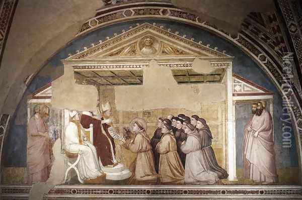 Scenes from the Life of Saint Francis- 5. Confirmation of the Rule 1325 Oil Painting - Giotto Di Bondone