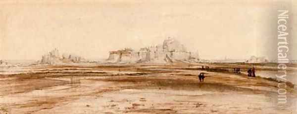 View of Elizabeth Castle, St Helier, Jersey Oil Painting - Peter de Wint
