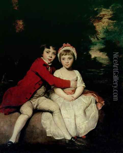 John Parker and his sister Theresa, 1779 Oil Painting - Sir Joshua Reynolds