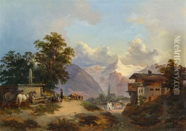 Ansicht Von Malvina In Tirol Oil Painting - Franz Barbarini