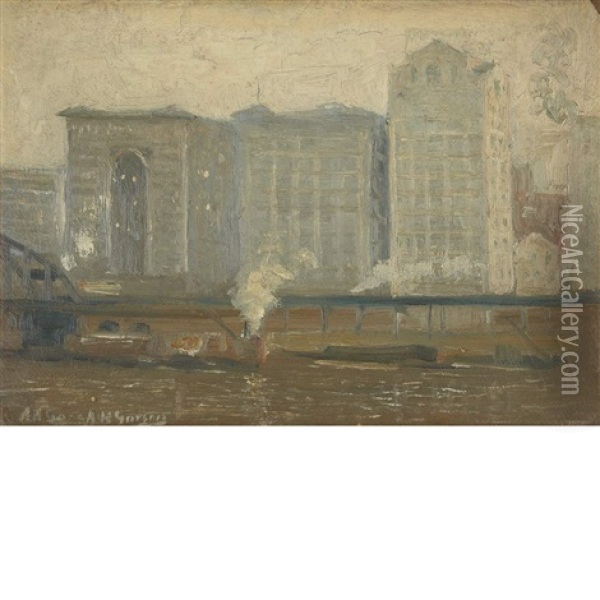 Buildings, Pittsburgh Oil Painting - Aaron Harry Gorson