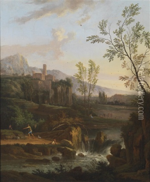 Italienische Gebirgslandschaft Oil Painting - Jan Van Huysum