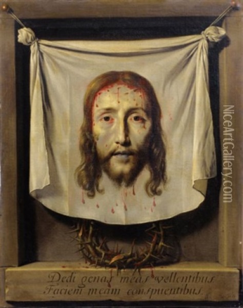 La Sainte Face, Dite Aussi Le Voile De Sainte Veronique Oil Painting - Philippe de Champaigne