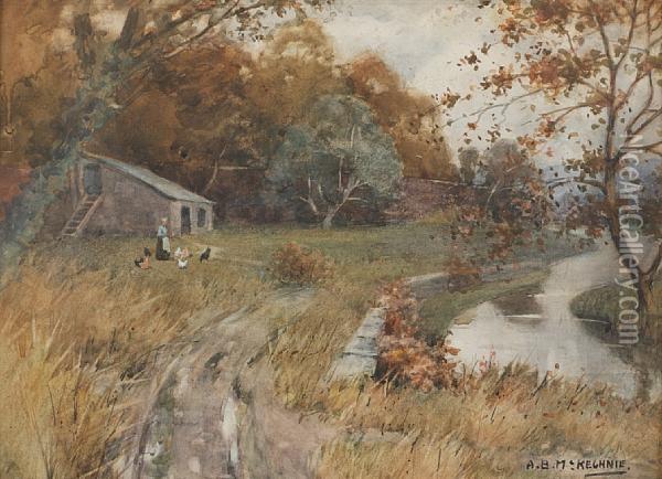 Autumn By The River Oil Painting - Alexander Bulfour Mackechnie