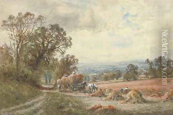 A Sussex cornfield 4 Oil Painting - Henry John Kinnaird