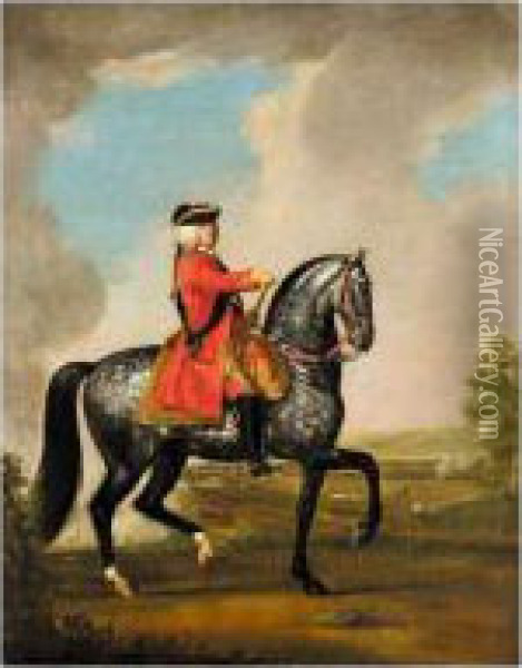 Equestrian Portrait Of King George Ii (1727-1760) Oil Painting - David Morier