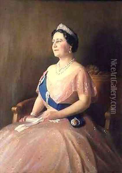 HM Queen Elizabeth the Queen Mother Oil Painting - Denis Quinton Fildes