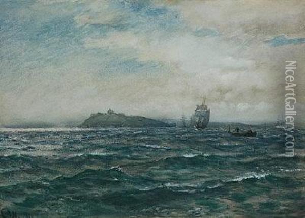 Shipping Off Falmouth. Oil Painting - Charles Napier Hemy