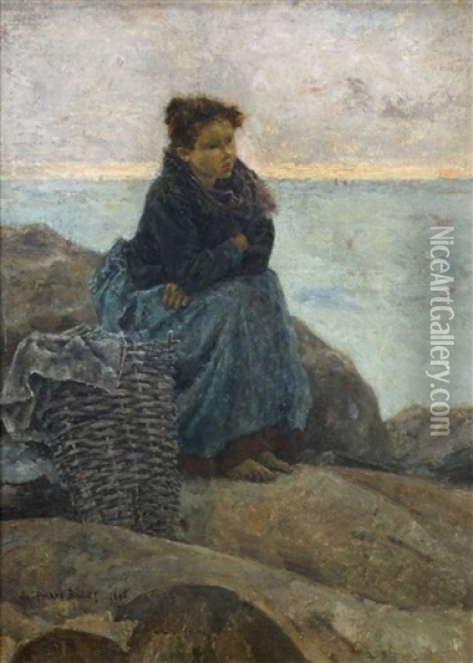 Fischermadchen Am Strand Oil Painting - Pierre Billet