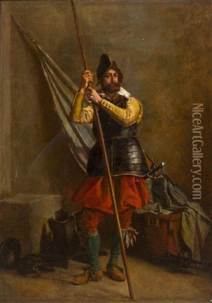 Sentinel Of The Time Of Louis Xiii Oil Painting - Ernest Meissonier