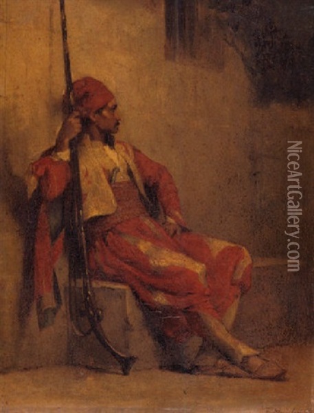 The Soldier Oil Painting - Ferdinand Jacques Humbert