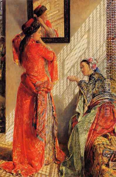 Indoor Gossip, Cairo Oil Painting - John Frederick Lewis