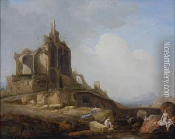 Baigneuses Au Pied De Ruines Antiques Oil Painting - Bartholomeus Breenbergh