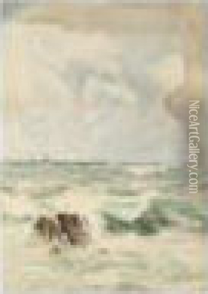 Seascape Oil Painting - Henry Moore