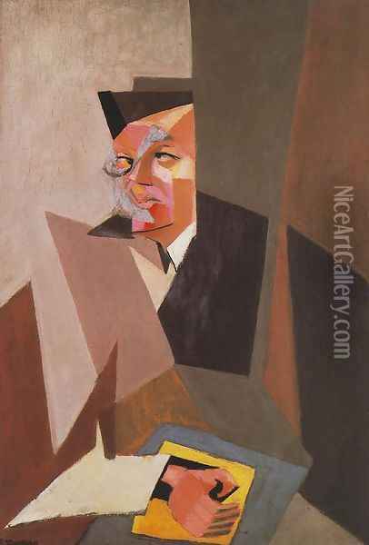 Portrait of Tristan Tzara 1926 Oil Painting - Lajos Tihanyi