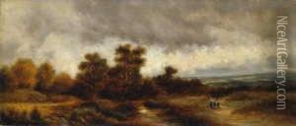Landschaft Im Dachauer Moos. Oil Painting - Eduard I Schleich