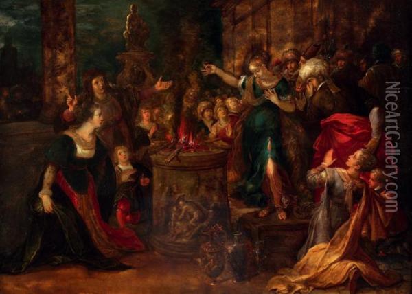 Scene D'offrande Oil Painting - Frans II Francken
