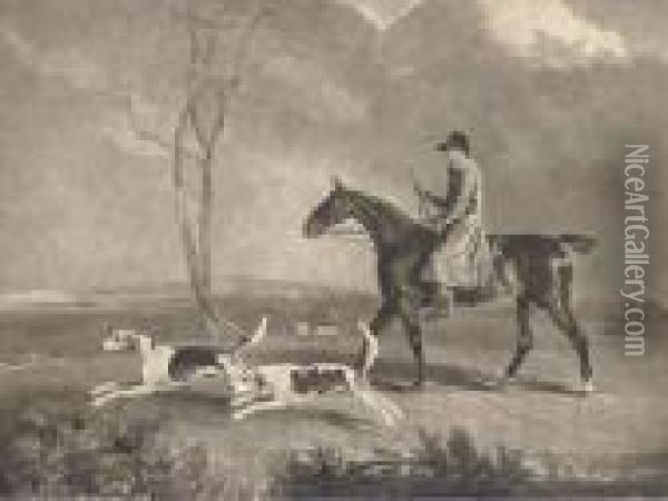 Thomas Oldacker On 'pickle' With Hounds Oil Painting - Benjamin Marshall