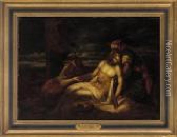 The Descent From The Cross Oil Painting - Eugene Delacroix