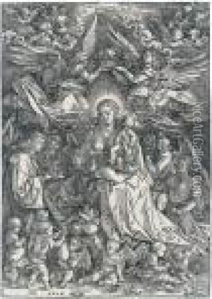 The Virgin And Child Surrounded By Many Angels Oil Painting - Albrecht Durer