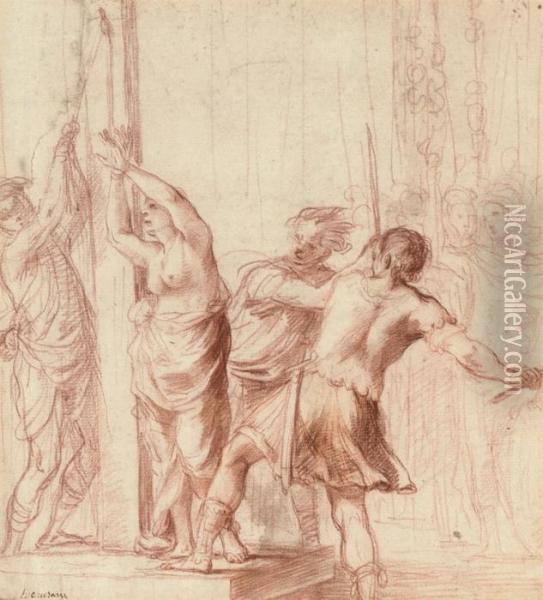 The Flagellation Of Sofronia And Olindo, Oil Painting - Francesco Trevisani