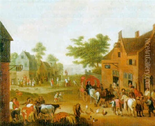 Scene Villageoise Oil Painting - Peeter van Bredael