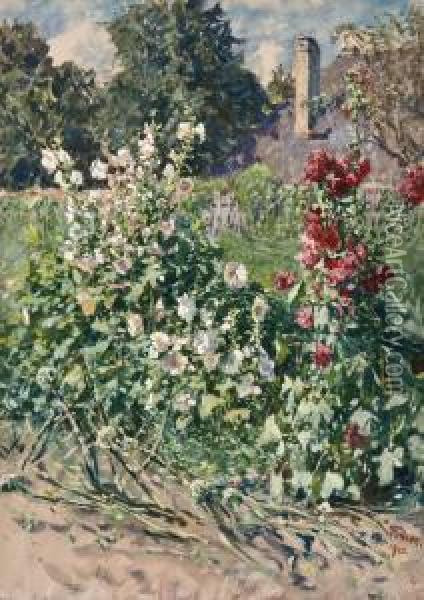 Cottage Garden Oil Painting - Heinrich Tomec