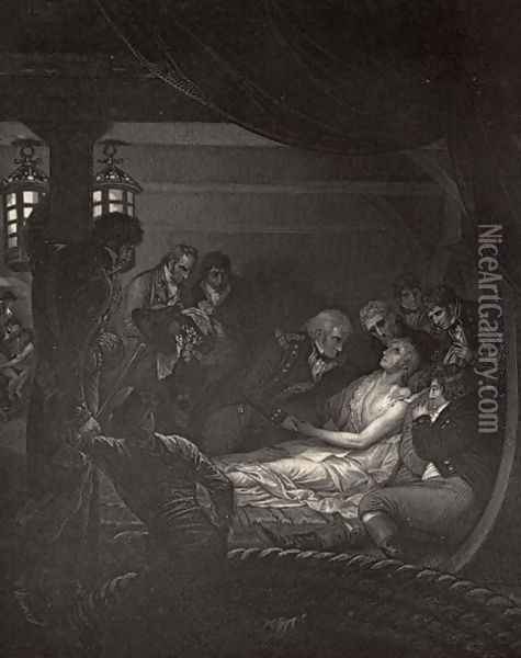 The Death of Nelson (1758-1805) illustration from 'The Life of Nelson' by Robert Southey (1774-1843) first published 1813 Oil Painting - Richard Westall