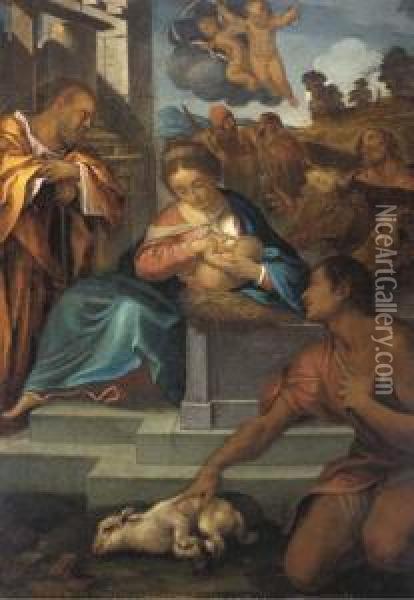 The Adoration Of The Shepherds Oil Painting - Lodovico Carracci